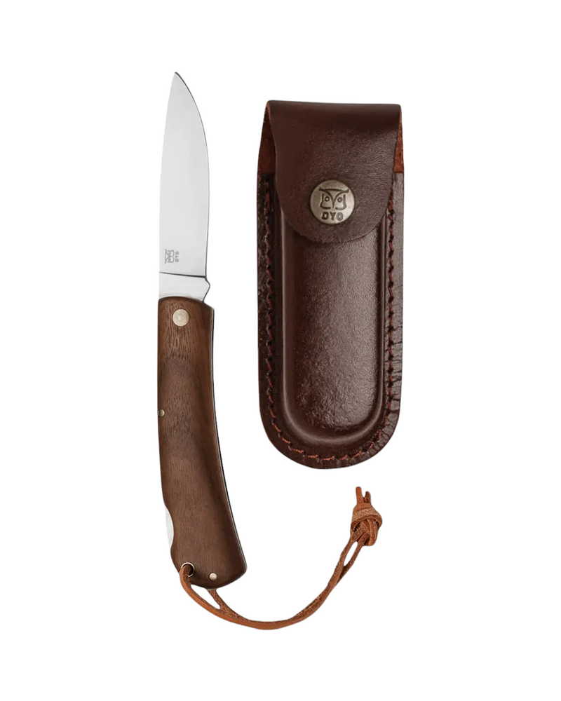 Oyo Nordmarka Folding Knife with Leather Sheath