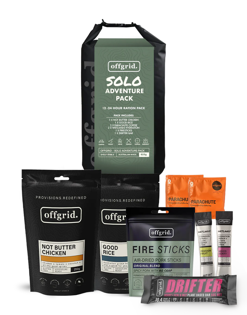 Offgrid Heat & Eat Meal - Ultimate Solo Adventure Pack + Dry Bag