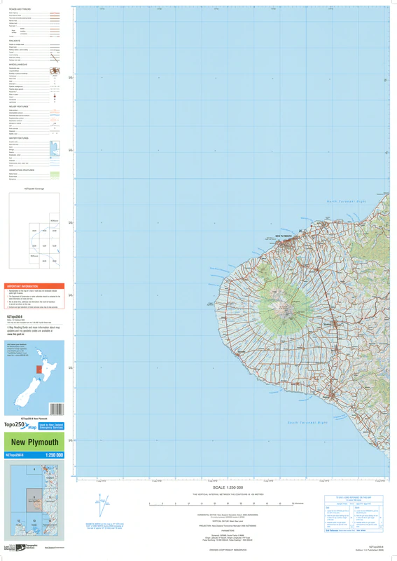 NZ Topo 250 Map 08 - New Plymouth