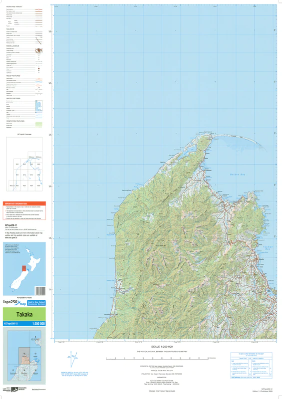 NZ Topo 250 Map 12 - Takaka