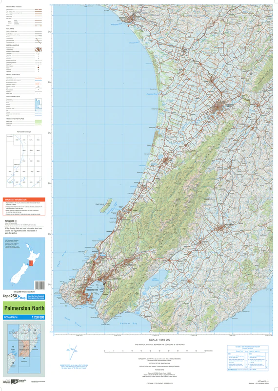 NZ Topo 250 Map 14 - Palmerston North