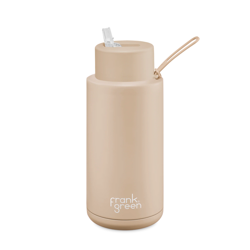 Frank Green Ceramic 34oz/1L Reusable Bottle with Straw