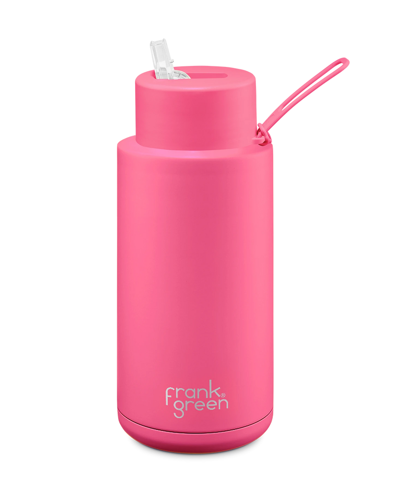 Frank Green Ceramic 34oz/1L Reusable Bottle with Straw