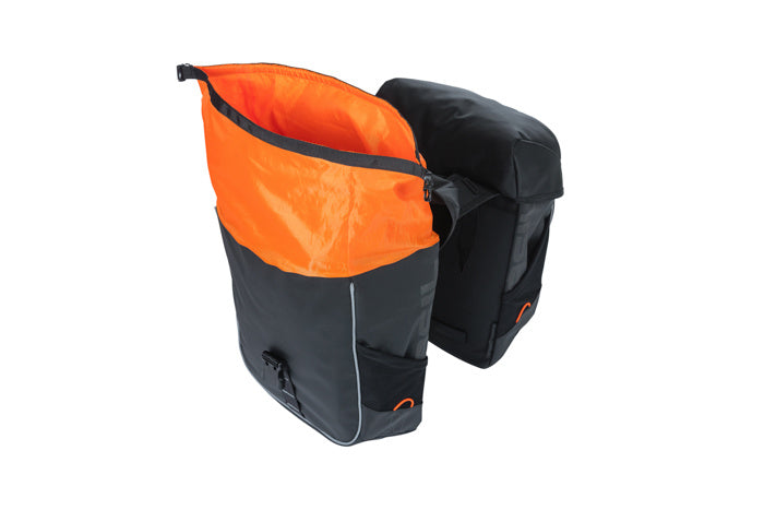 Basil Miles Tarpaulin Double Bike Bag 34L Black Orange Inc MIK Adaptor Plate