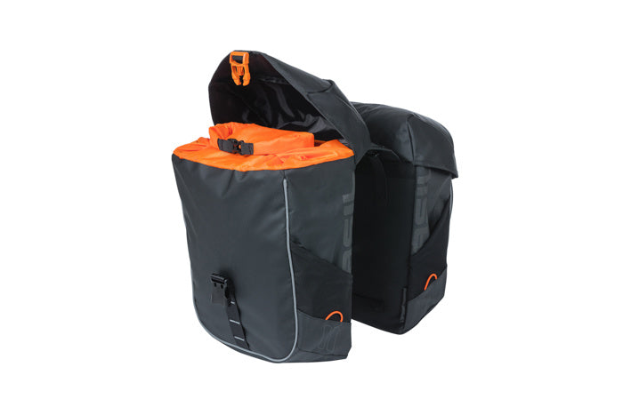 Basil Miles Tarpaulin Double Bike Bag 34L Black Orange