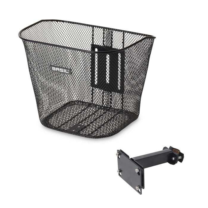 Basil Bremen Front Bike Basket with Fixed Mount Stemholder