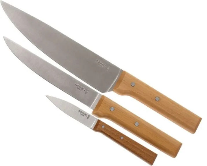 Opinel Parallele Trio 3 Knife Set, Beech