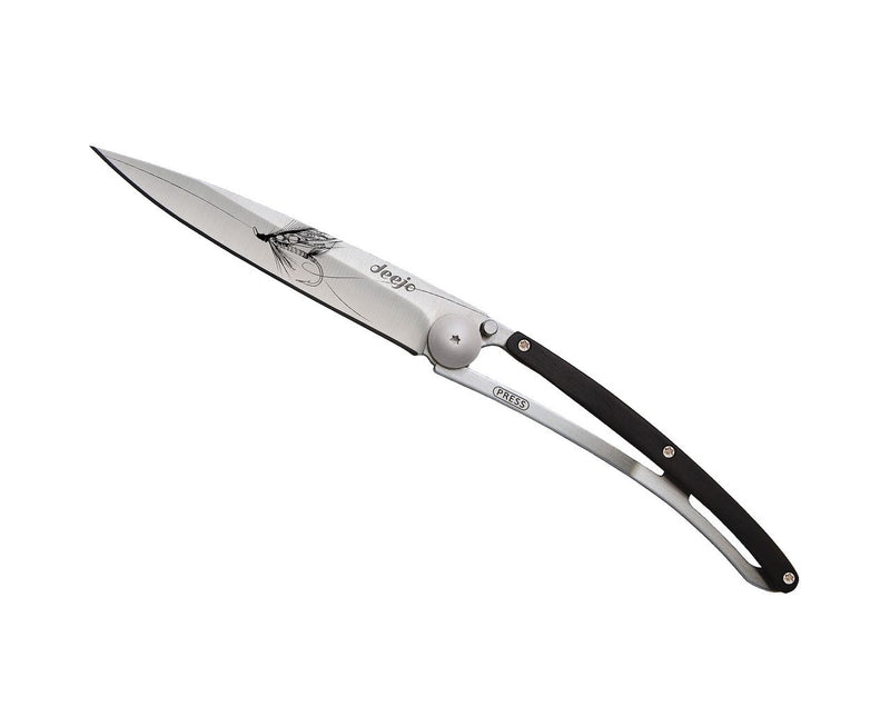 Deejo Tattoo 37g Knife with Ebony Handle, Silver Wilkinson