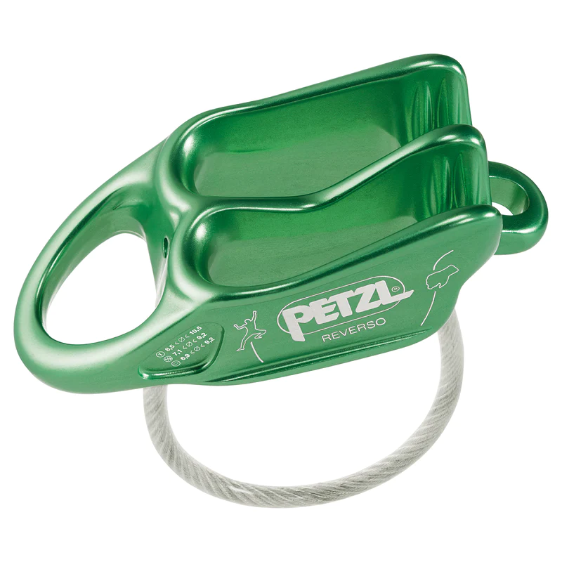 Petzl Reverso Lightweight Belay Device, Green